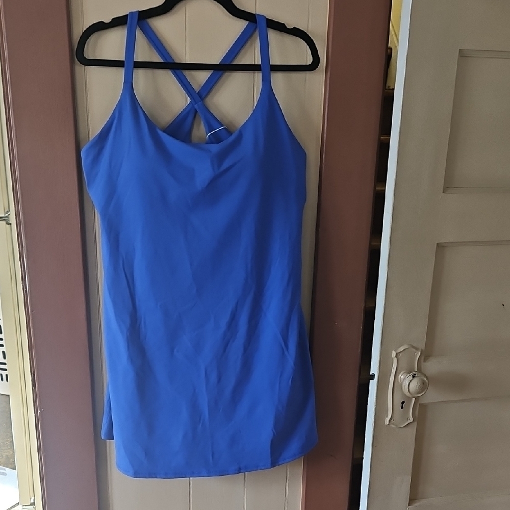 HALARA Vibrant Blue Athletic Dress With Built-in Bra And Shorts With Pockets